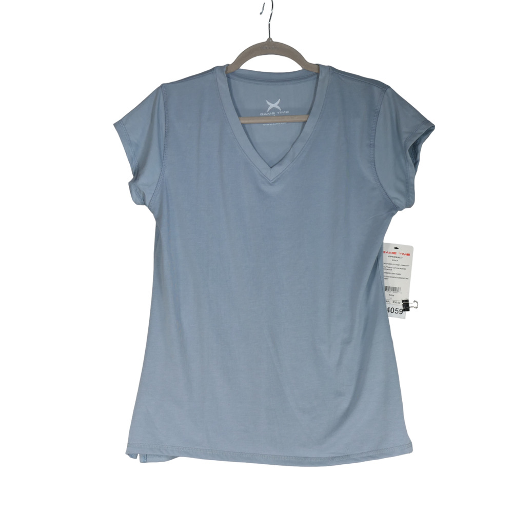 NEW Game Time Blue T Shirt Womens Large Tee Active Odor Repellent Wicking